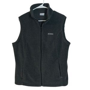 Columbia Fleece Vest Womens Full Zip Sleeveless Jacket Gray Outdoor Size XL